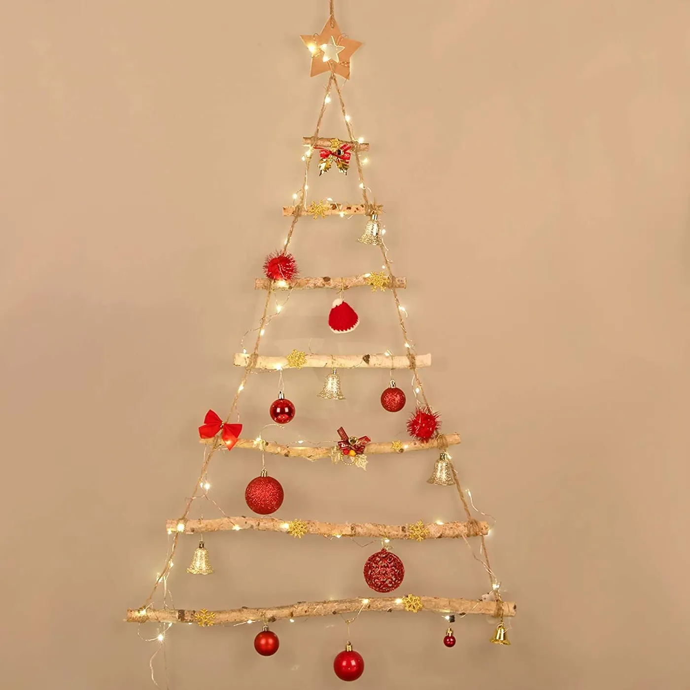 Flat back Christmas tree for wall in an unusual design | Foter