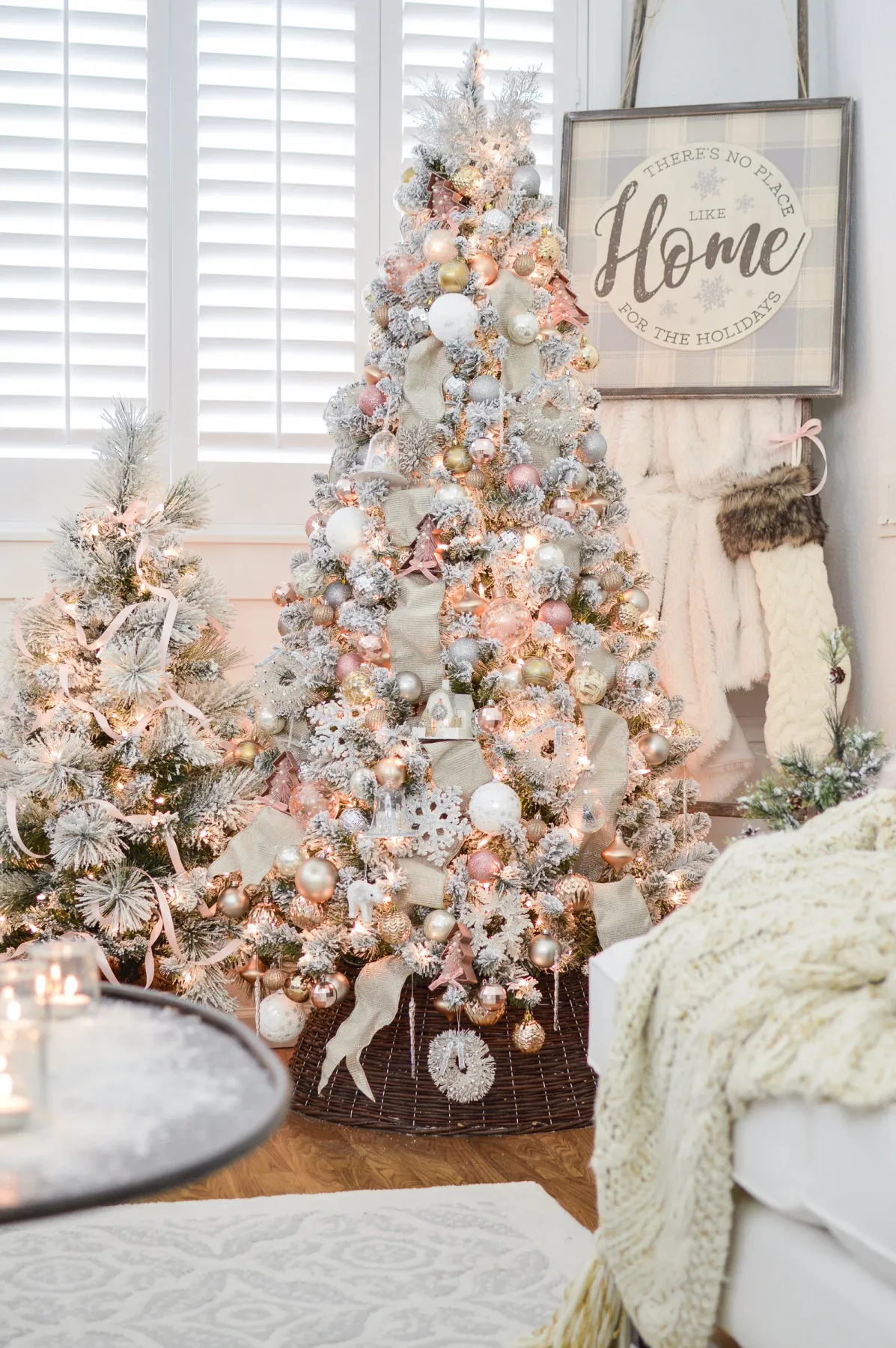 Flocked Christmas Tree Ideas — FW Luxe