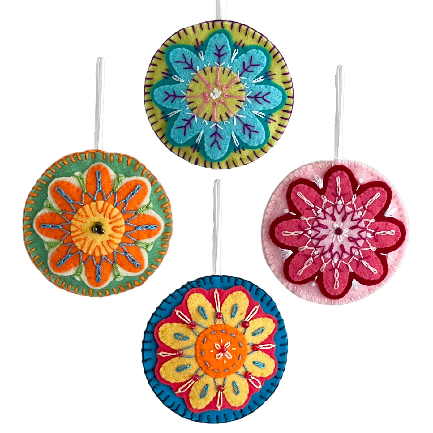 Folk Flowers | Hand-stitched Wool Felt Folk Ornaments – Make & Made Fiber  Crafts