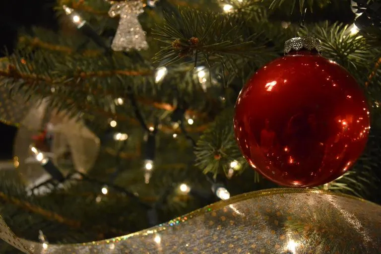 Free Images - SnappyGoat.com- bestof:christmas decorations argyle green red fabric  ornaments diamonds thread grid tiles pattern design holiday christmas  decoration celebrate december winter tree