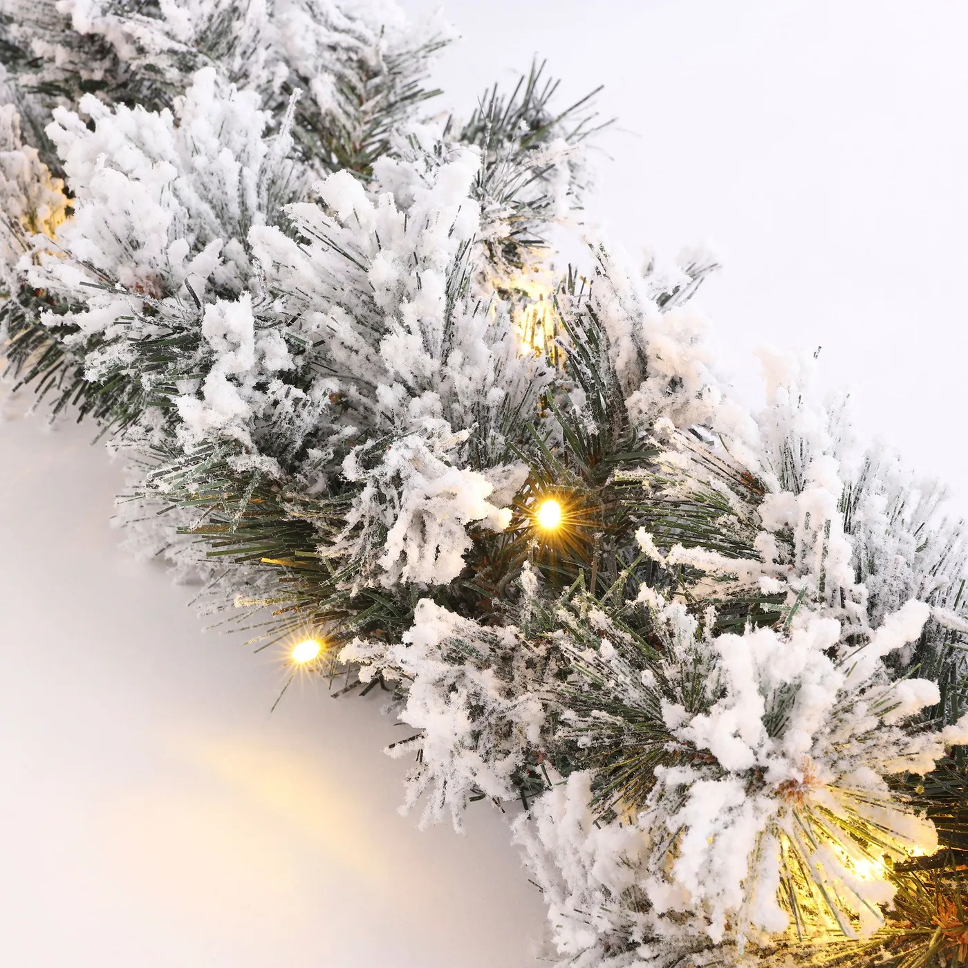 Frosted Christmas Garland Snow Flocked Christmas Tree Garland Decoration Snowy Artificial Christmas Garland Winter Frosted Holiday