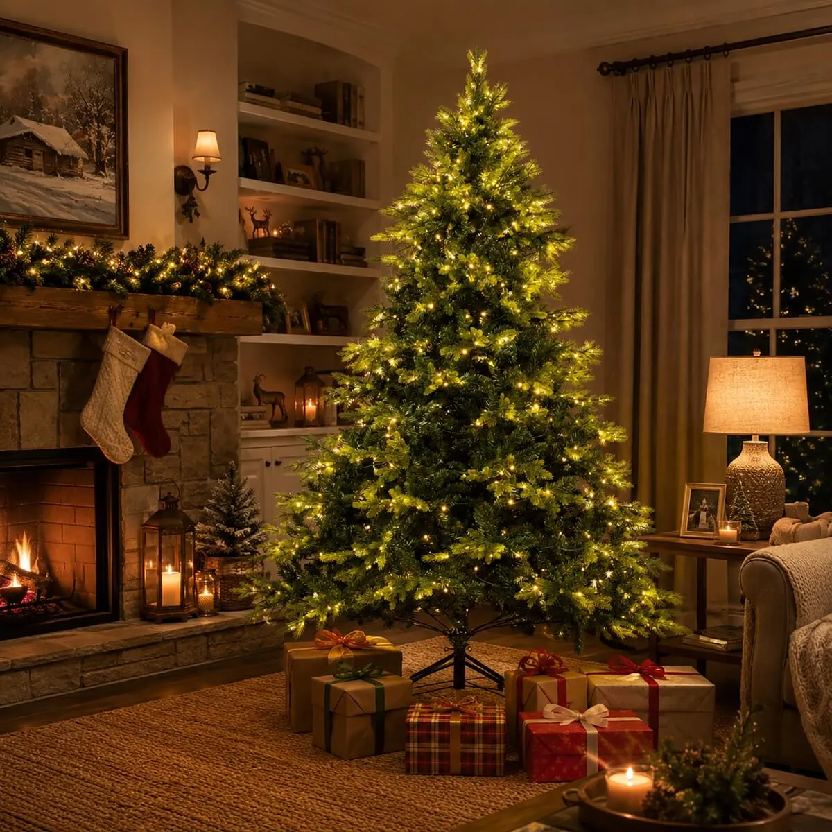 Frosted Christmas Tree With Lights Elegant Frosted Pine Pre-Lit Christmas  Tree – Luxury LED Collection FEET