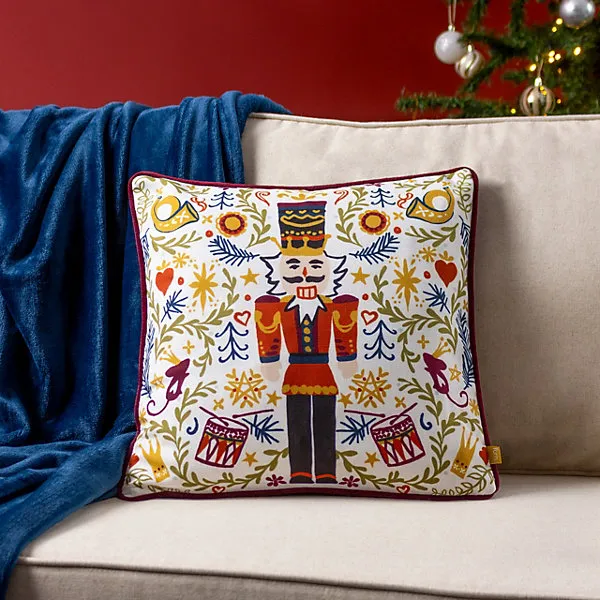 furn. Nutcracker Christmas Velvet Cushion Cover