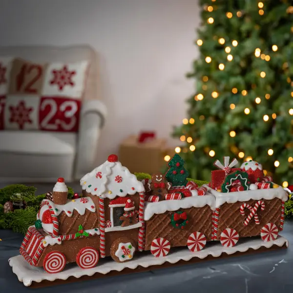 Gerson 19.5 in. Clay Dough Gingerbread Train Holiday Decor - 2597330EC |  Blain's Farm & Fleet