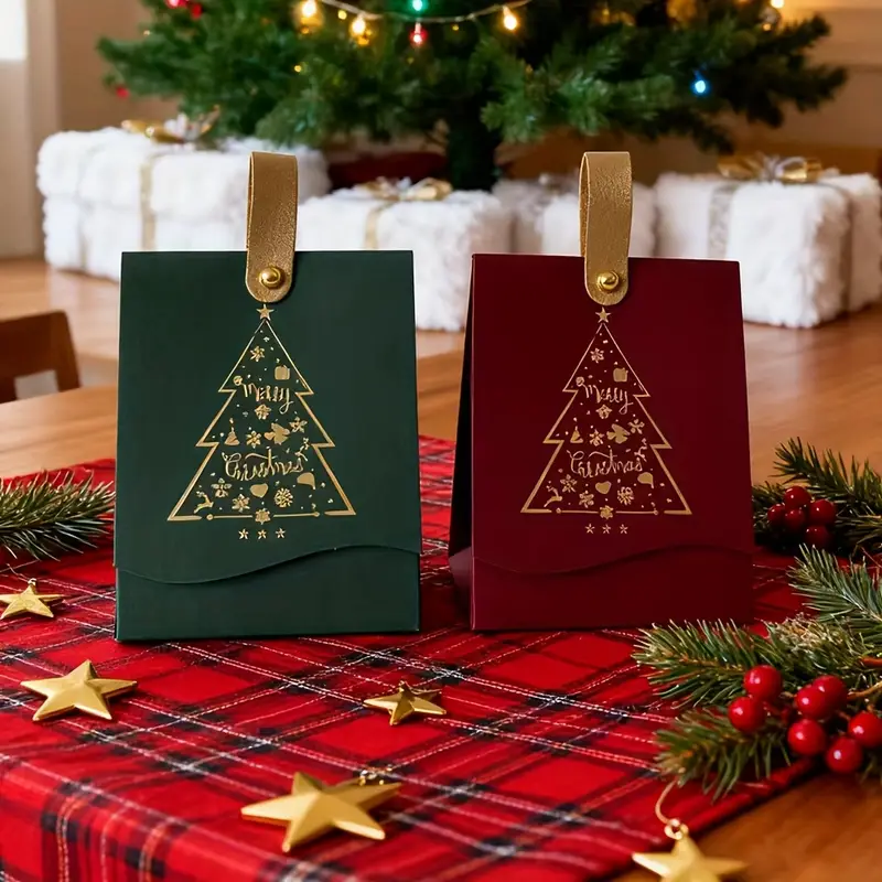 gift 20pcs christmas gift boxes leather handle red green - Temu Mauritius
