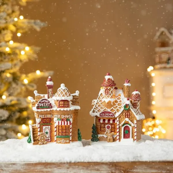 Gingerbread Home Interior Christmas Figurines Glitzhome Lighted Christmas  Gingerbread House Resin Village Xmas Table Decor Collectible Figurines With  Timer On Sale Bed Bath Beyond 40446204