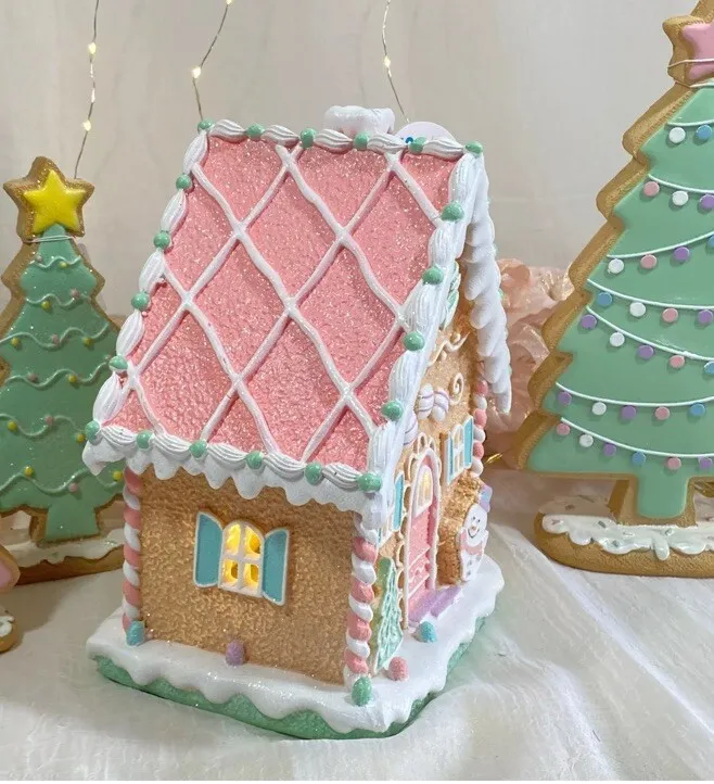 Gingerbread House Bakery Christmas Village Rolife Gingerbread House DIY Miniature House DG176 Robotime