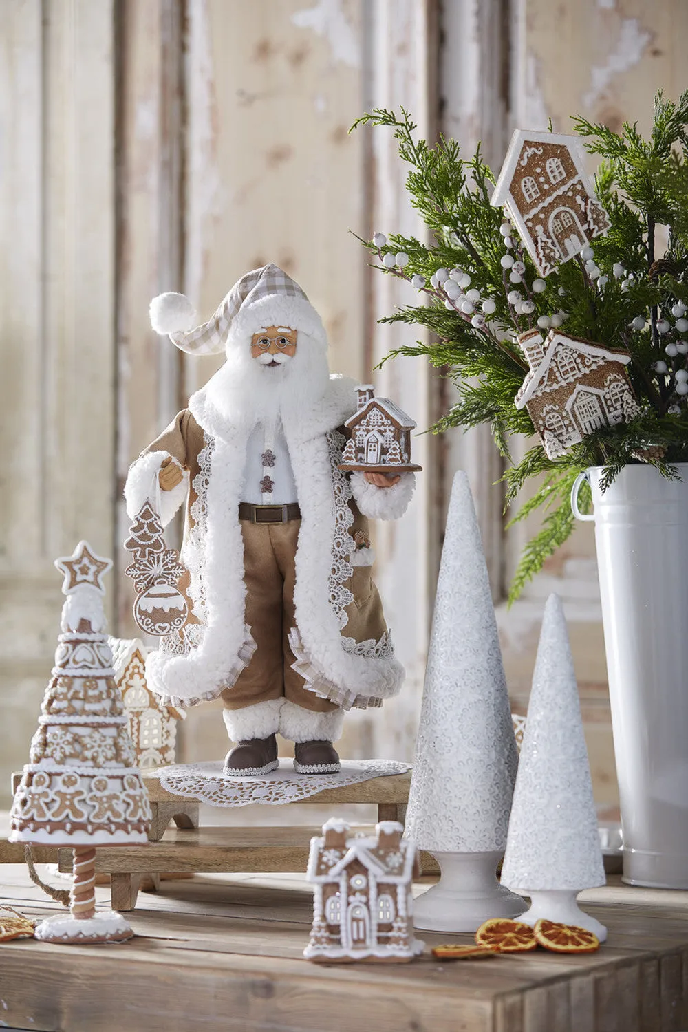 Gingham Gingerbread Santa – 18' Sweet-Themed Holiday Figurine – Inspired  Homes by Cricket