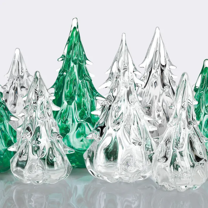 glass christmas trees - blue goldsmiths