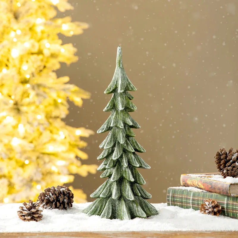 Glitzhome Resin Christmas Table Tree Décor, Green
