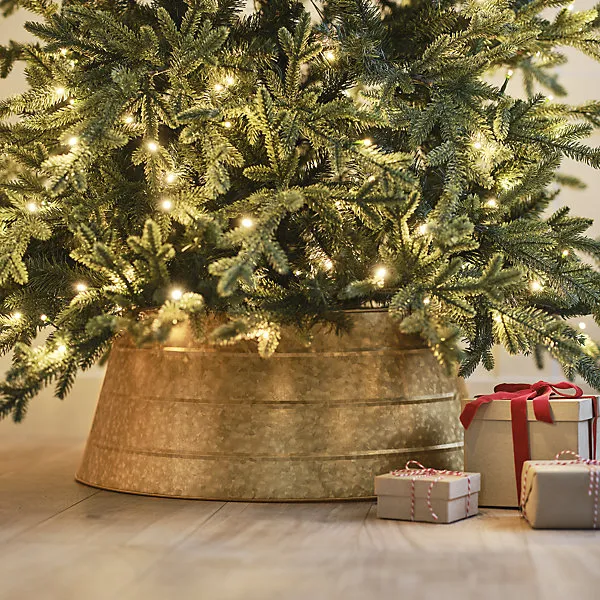 Gold effect Metal Tree skirt Christmas tree stand, 68cm (Dia)