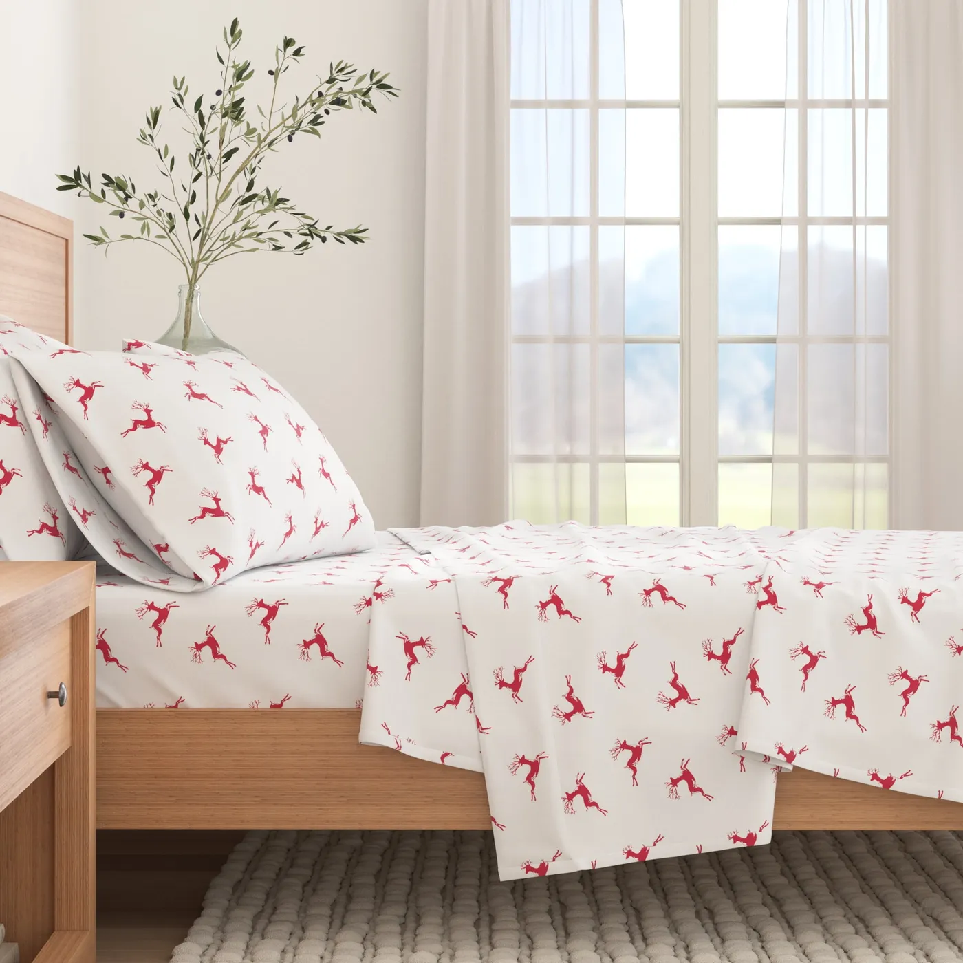 Great Bay Home Christmas Flannel Sheet Set - 100% Jamaica | Ubuy