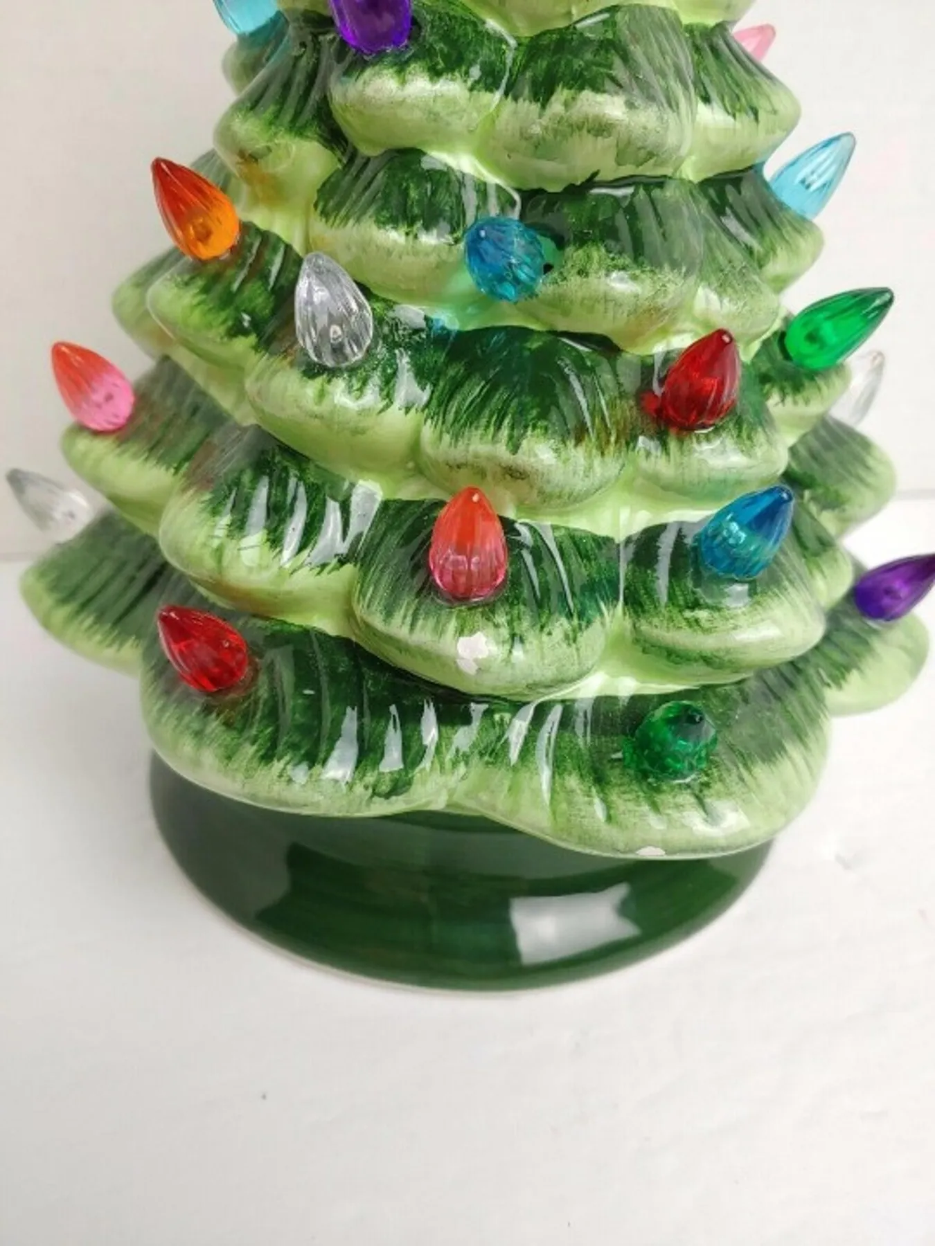 Green Glazed Ceramic Light Up Tree | Mercari