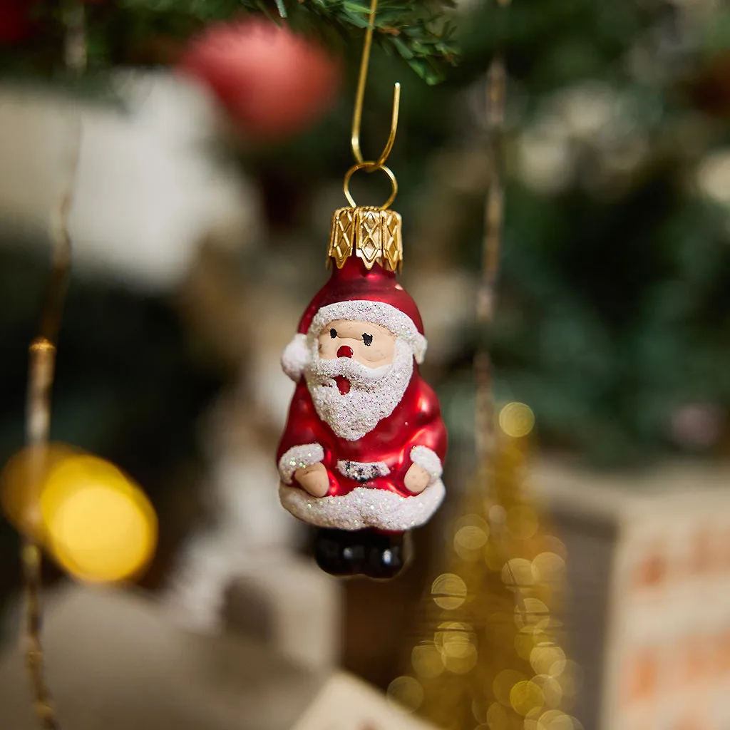 Hand-crafted Vintage Christmas 6-Piece Glass Set of Mini Ornaments