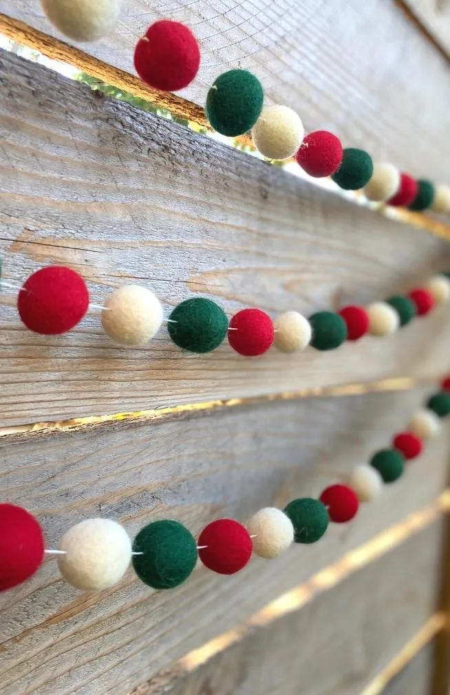 Hand-Felted Decorative Ball Garlands, Multiple Colors · Ganesh Himal Trading
