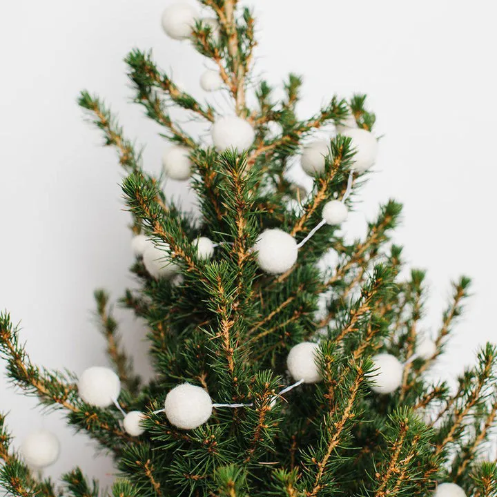 Hand Felted Snowy White Holiday Garland – Craftspring