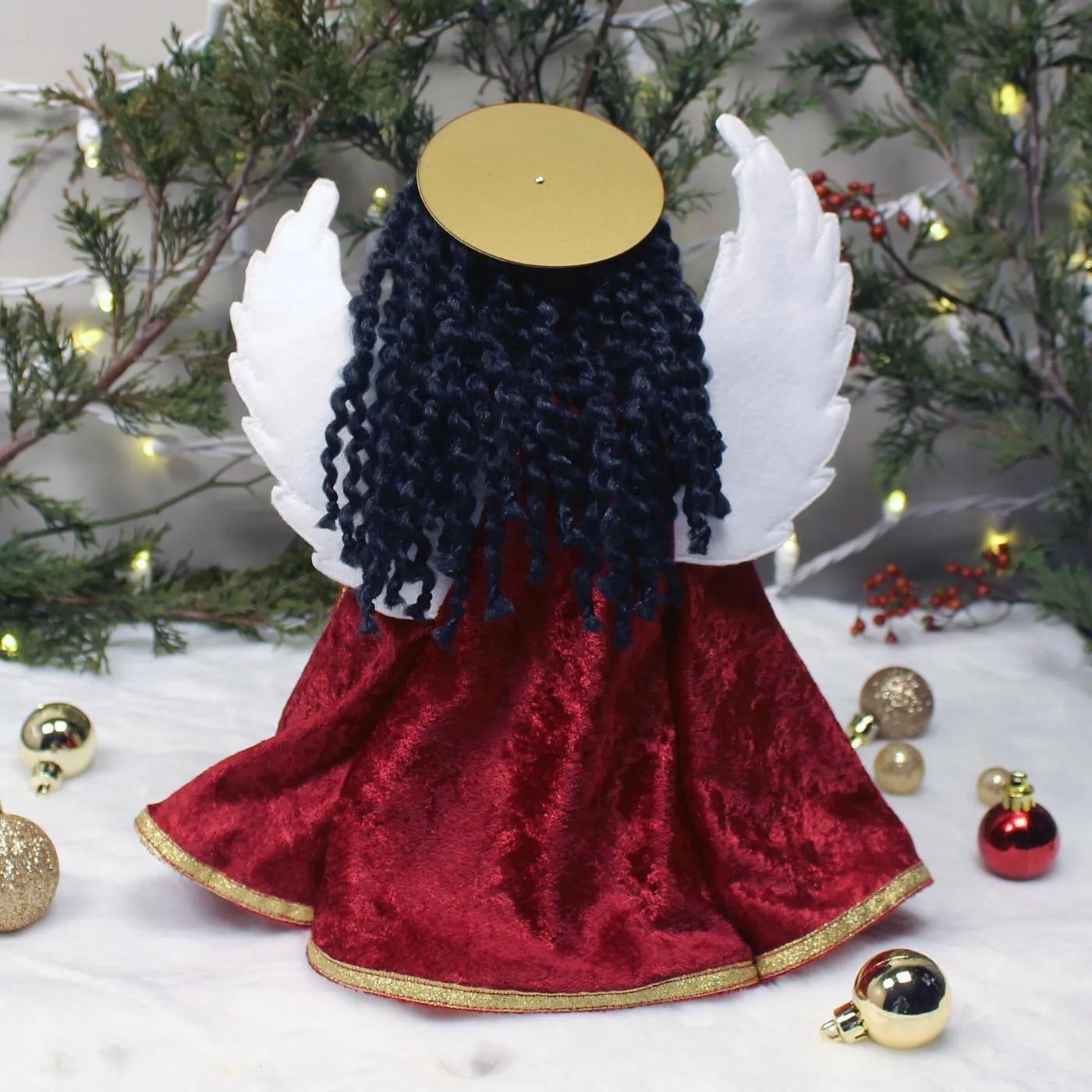Handmade, Custom Angel Christmas Tree Topper or Mantle Display