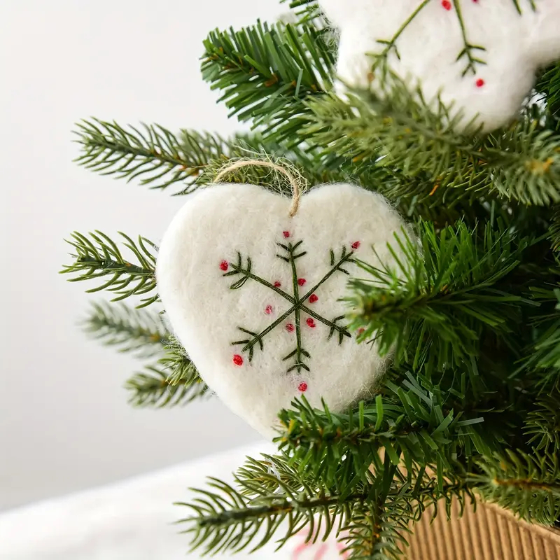 handmade fabric christmas felt ornaments snowflake - Temu