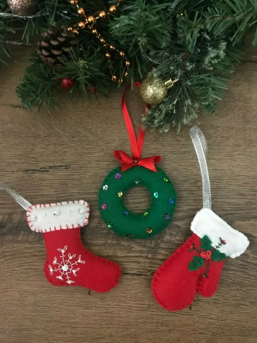 handmade felt Christmas decorations hanging Christmas tree ornaments | eBay UK