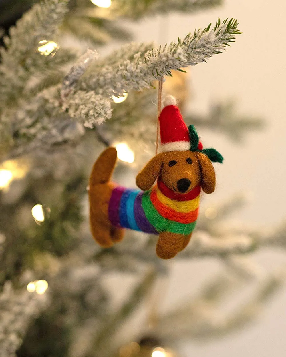 Handmade Felt Christmas Tree Decoration Sausage Dog