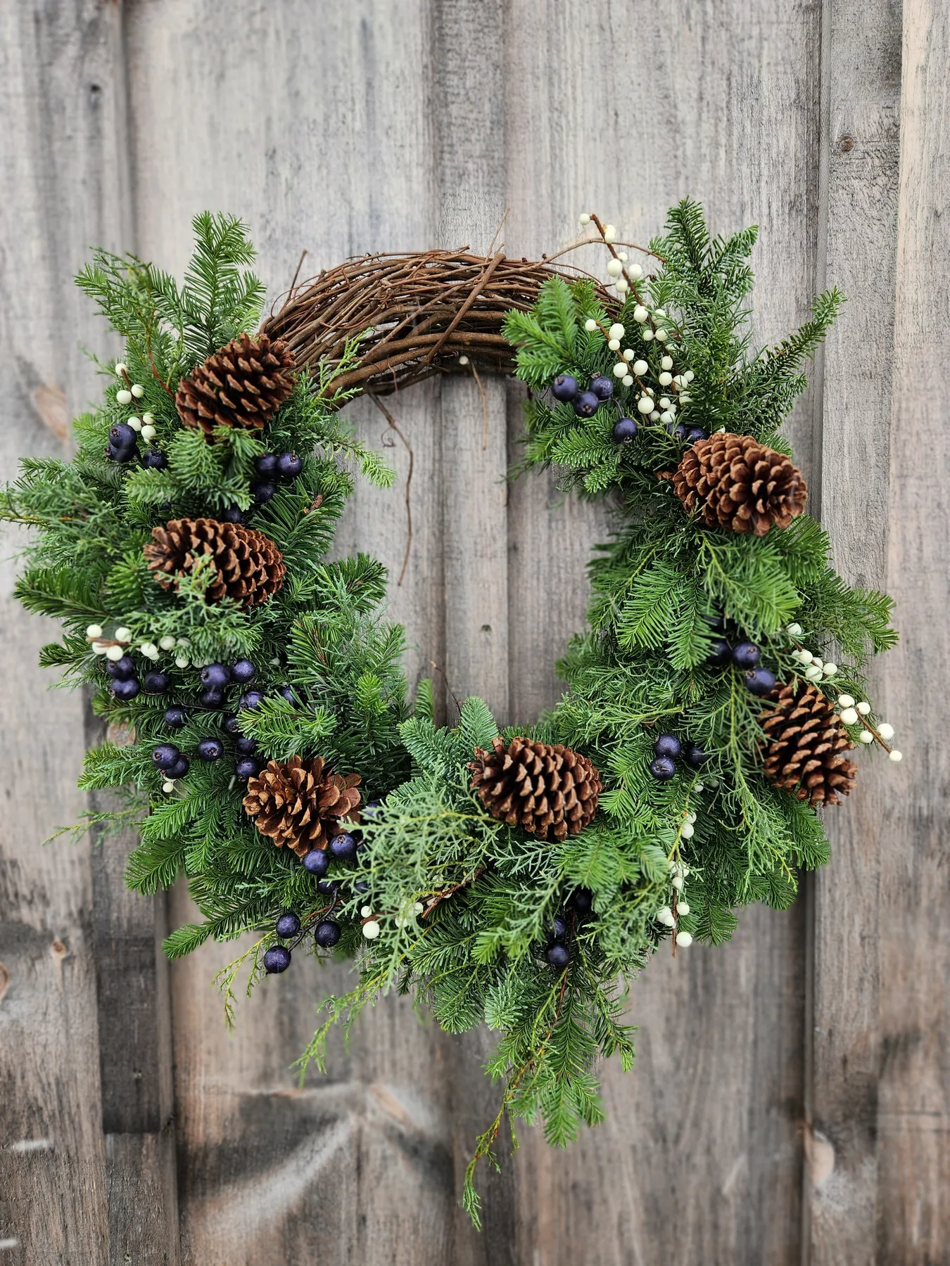 Handmade, one-of-a-kind Christmas Wreath-Long River Family Farm