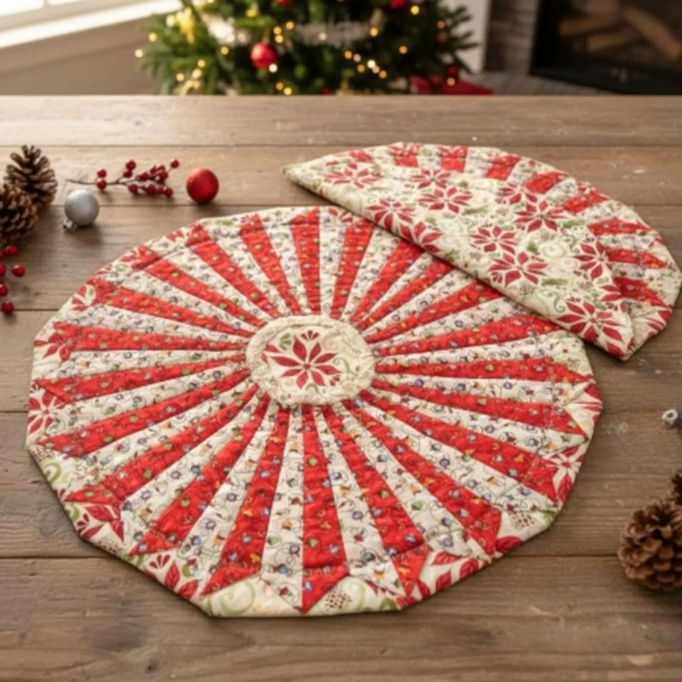 Handmade Quilted Christmas Table Topper | Mercari