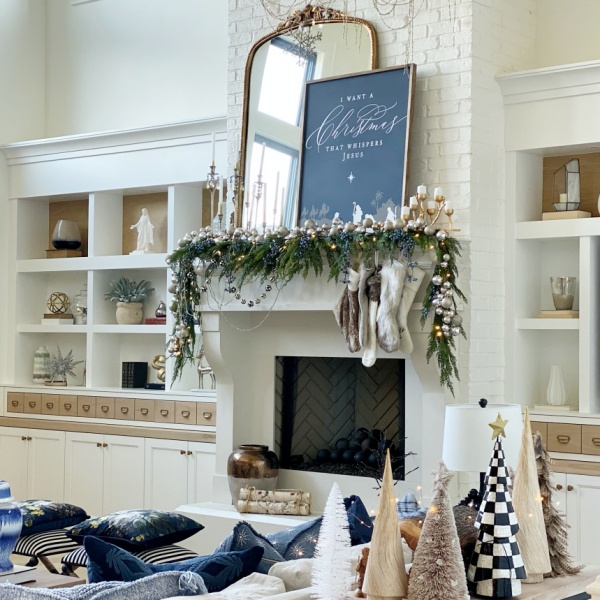 Holiday living room- blue and metallics - Remington Avenue