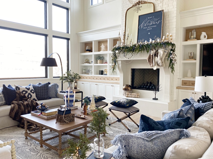 Holiday living room- blue and metallics - Remington Avenue