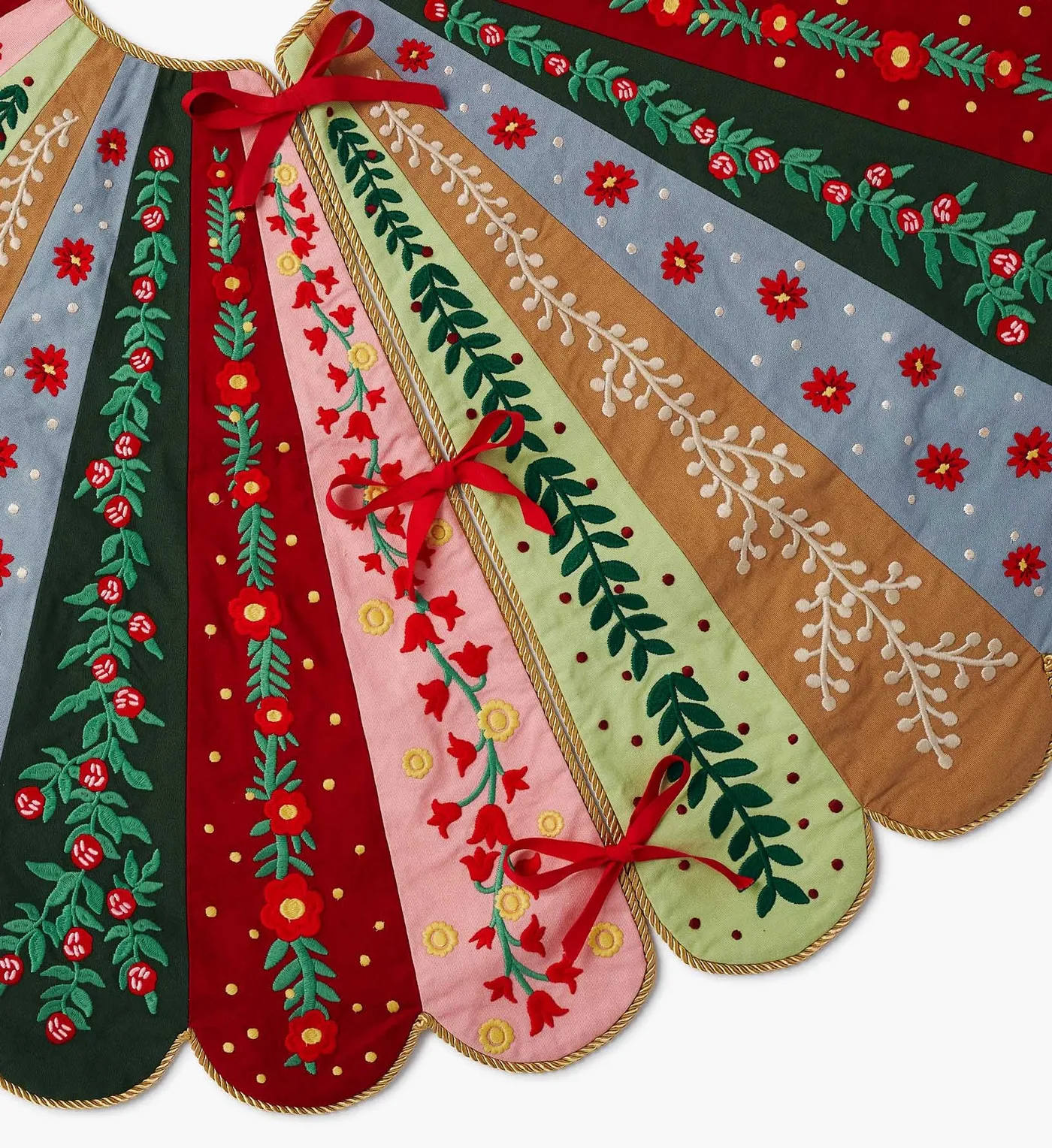 Holly Jolly Embroidered Tree Skirt | Rifle Paper Co.