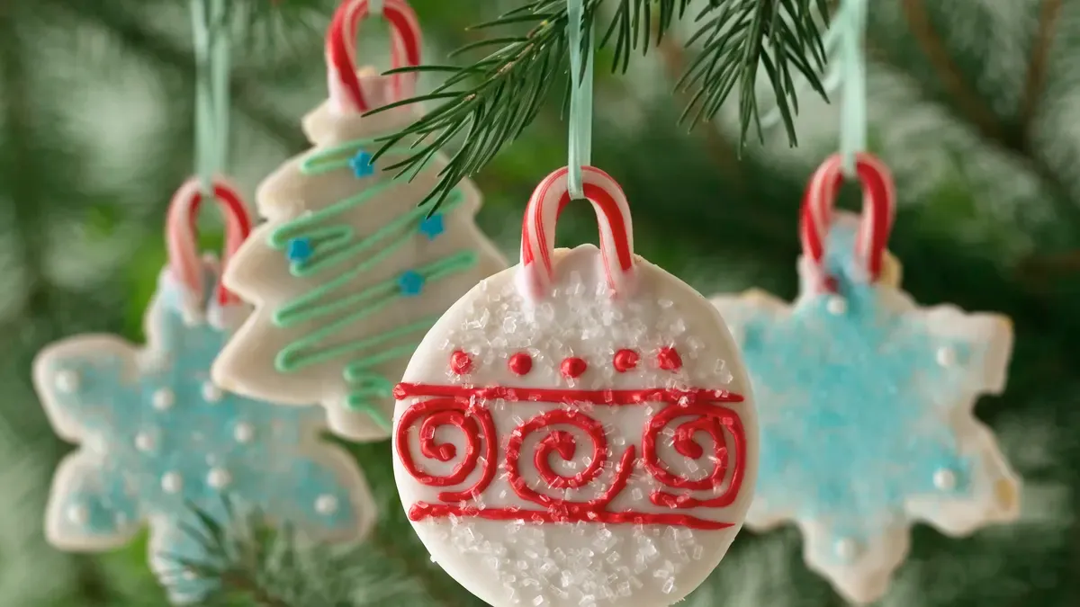 Homemade Salt Dough Christmas Ornaments with Cookie Stamps - Curly Ornaments