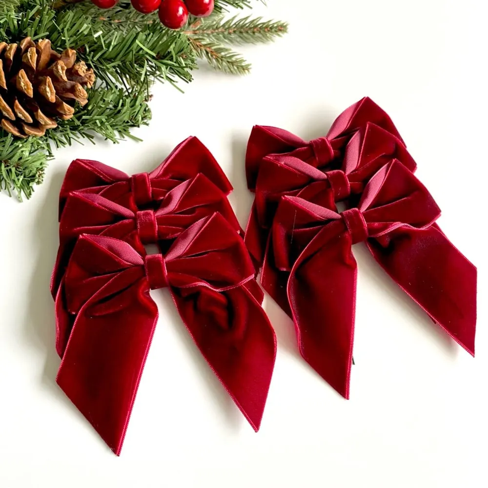 HONEYBOWBOW | Velvet Christmas tree bow | 4' Forest Green SR165