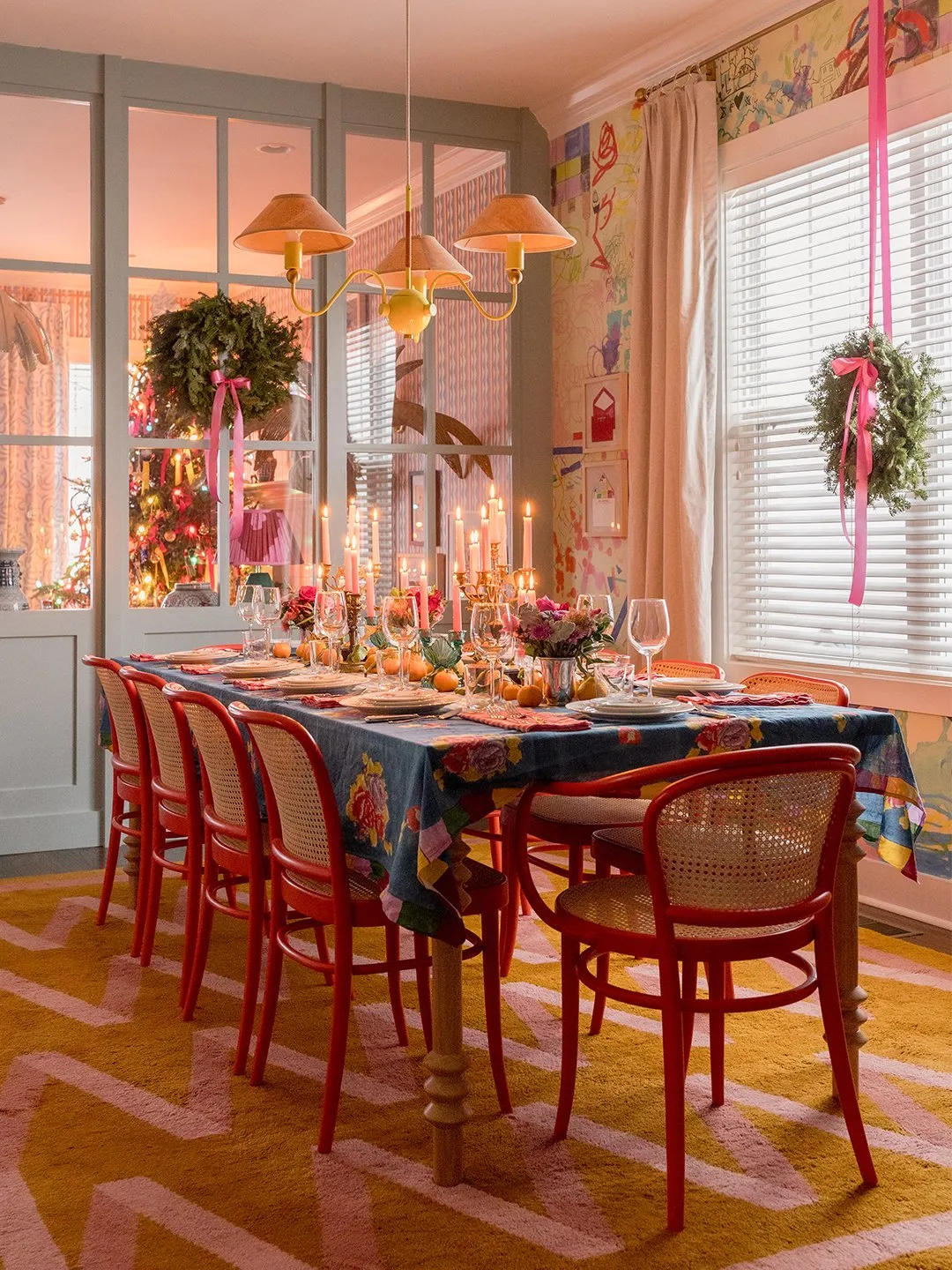 How a Color-Loving Family Decorates Their House for Christmas