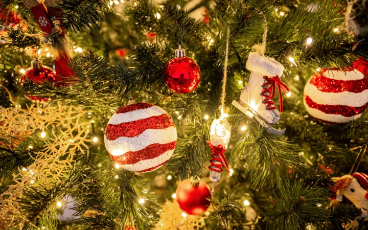 How to decorate a pine tree for Christmas simple and thrifty