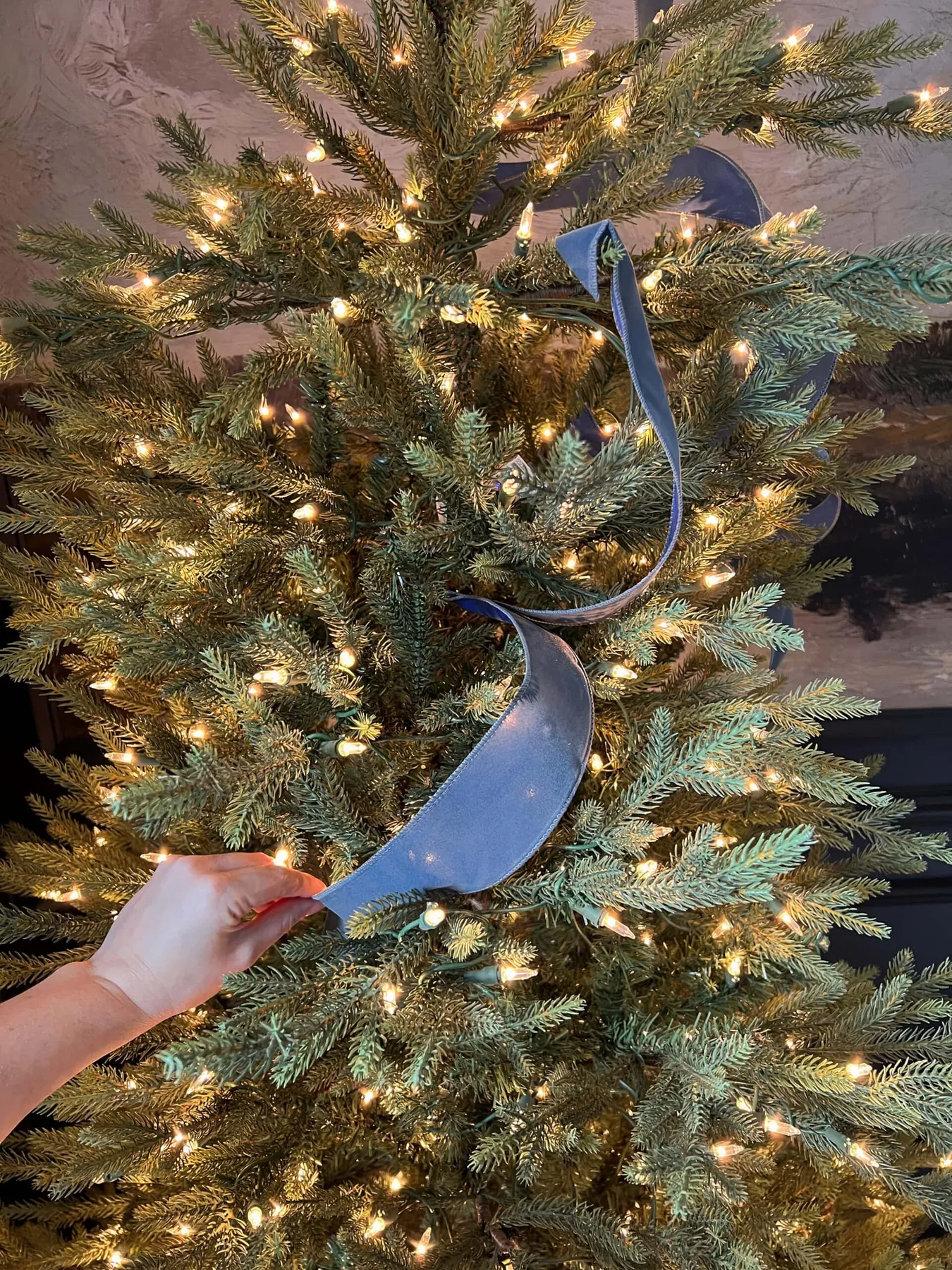 How to Put Christmas Tree Ribbon Decorations on Trees - Bless'er House