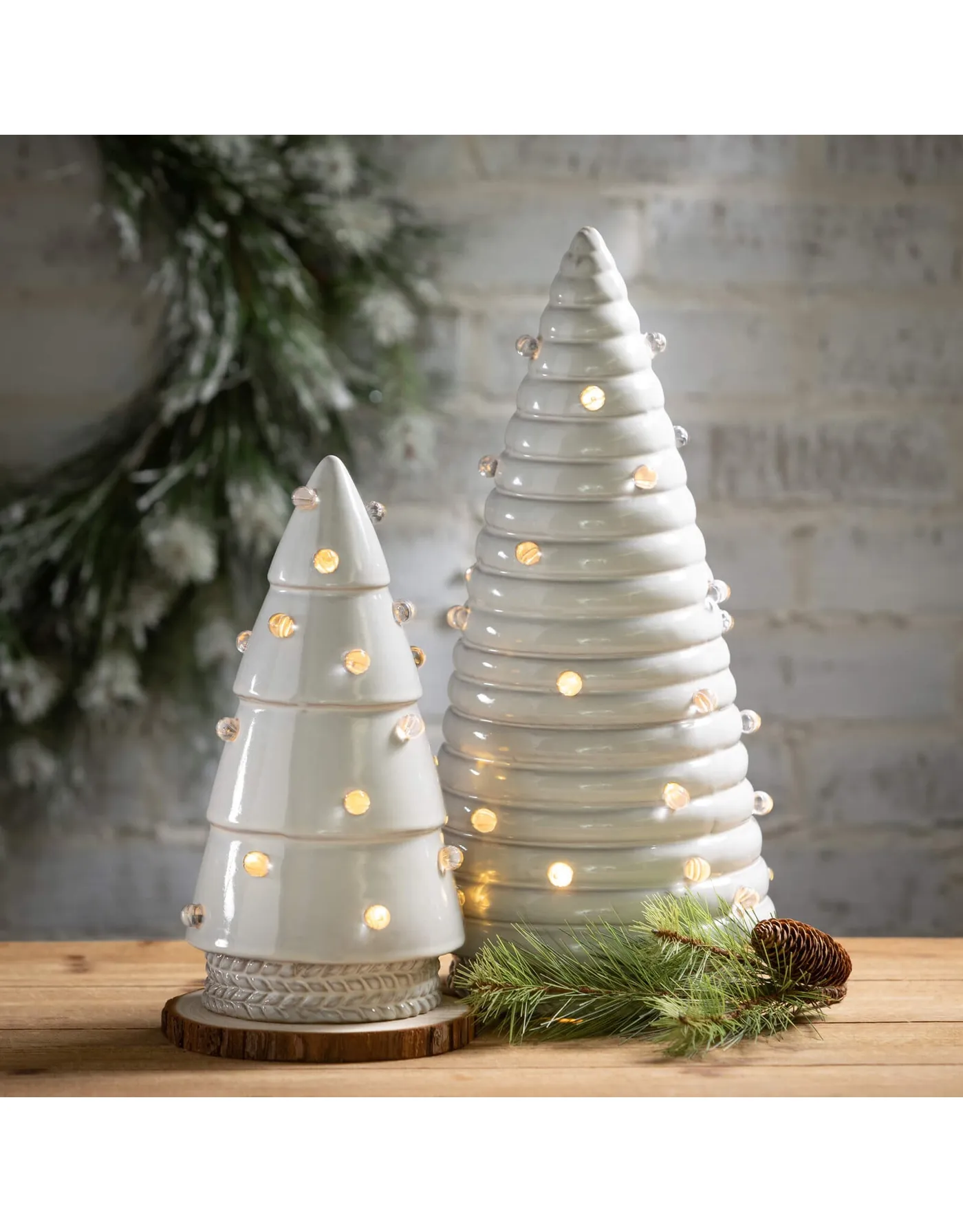 ILLUMINATED CERAMIC TREE S/ 3 - Miche Designs and Gifts
