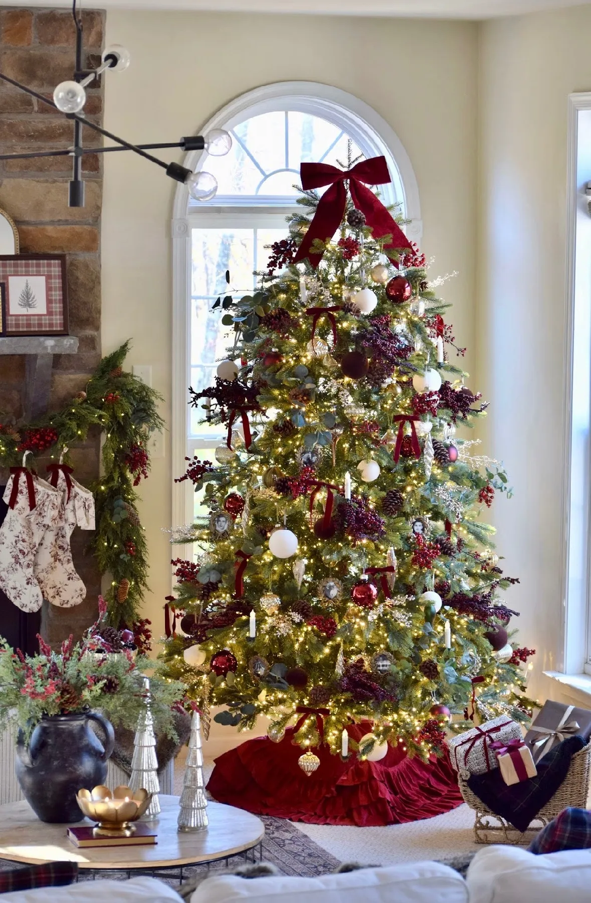 Indoor Artificial Christmas Tree With Lights The Holiday Aisle® Christmas  Tree With LED Lights, Silver