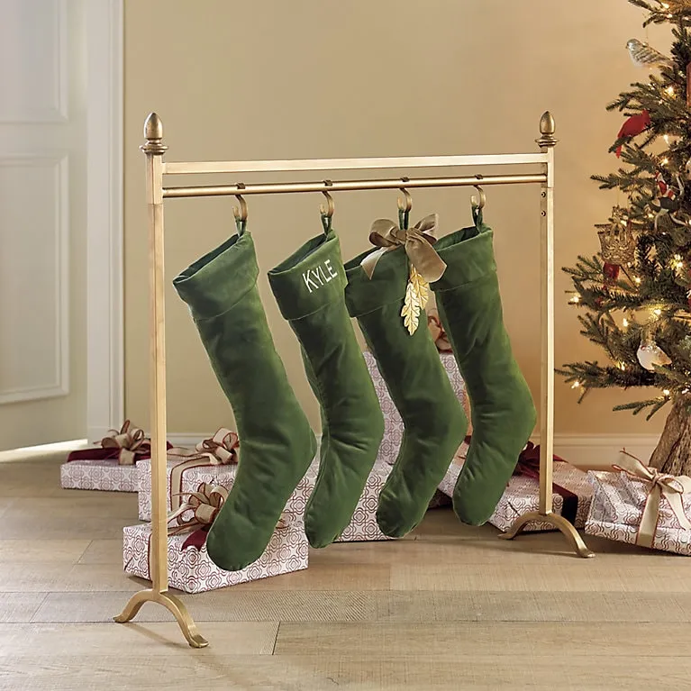 Iron Finial Stocking Stand with Adjustable Hooks for Christmas Decorations