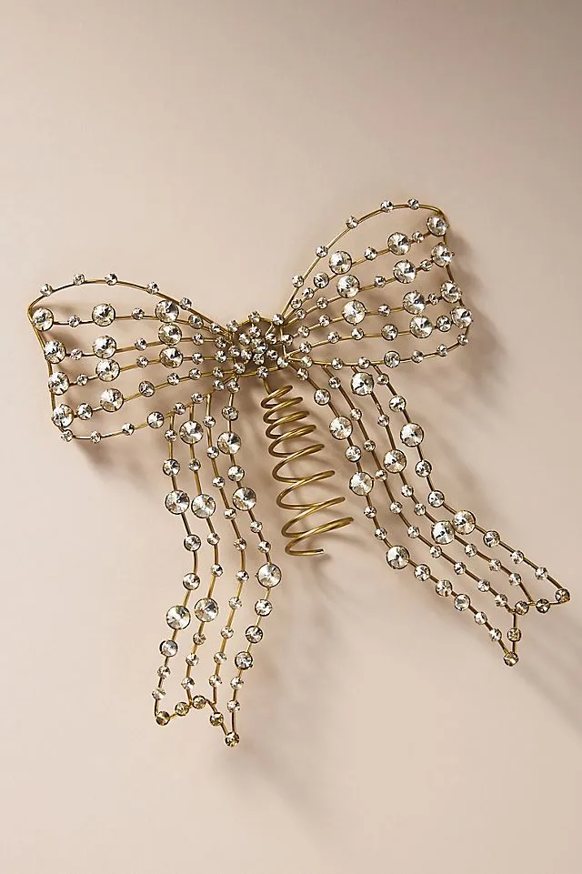 Jeweled Metal Bow Tree Topper | AnthroHome
