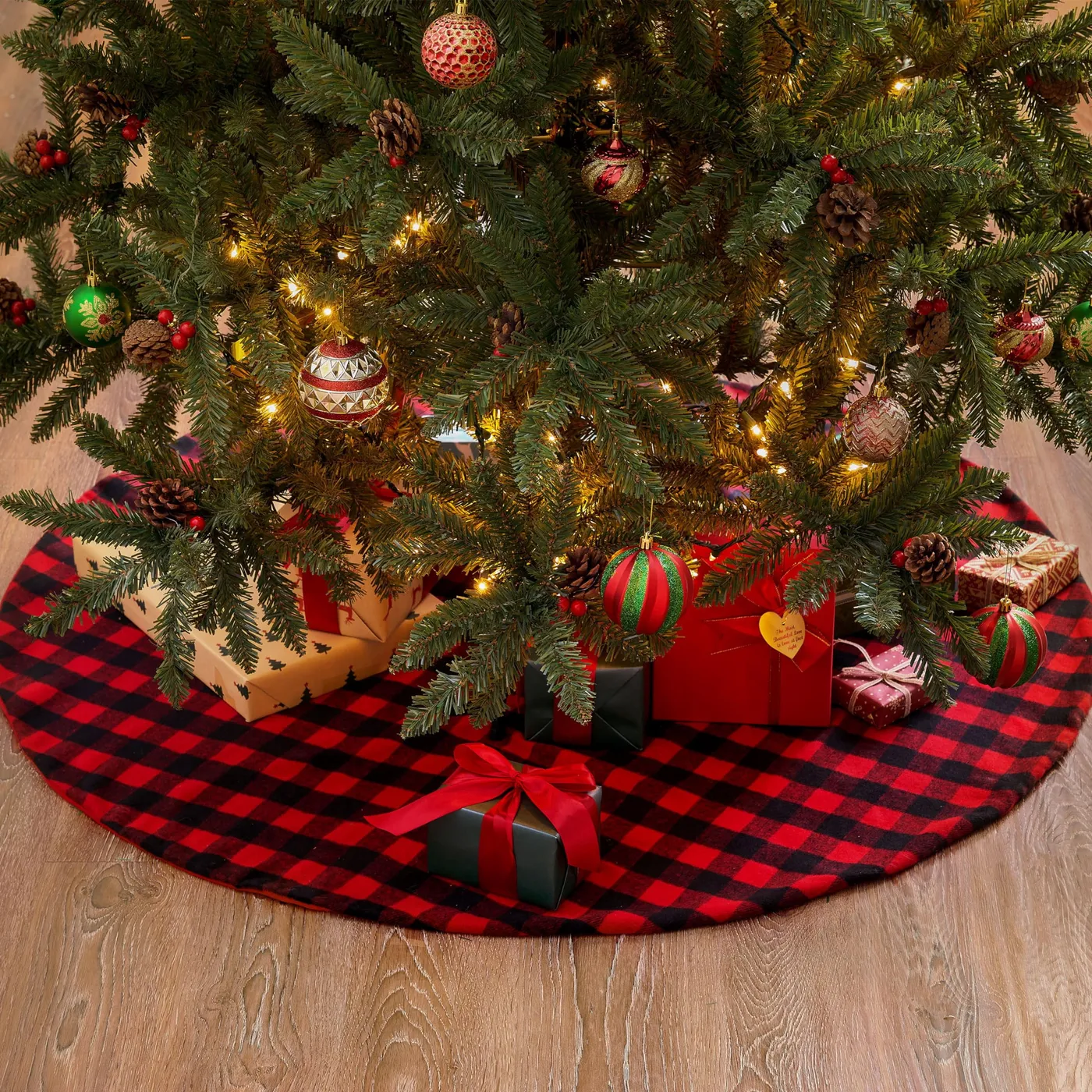 Joyfy Christmas Tree Skirt 48 Inch, Large Red Black Nigeria | Ubuy