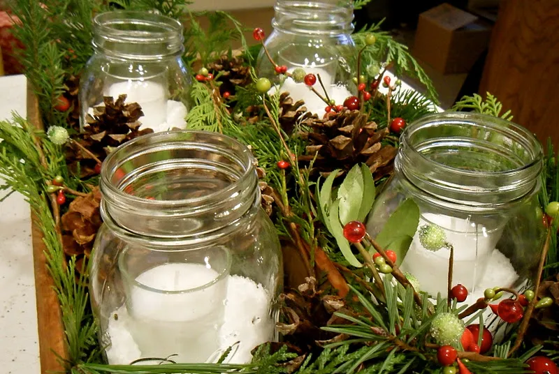 Kaleidoscope of Colors: Winter Rustic Pepsi Crate & Pine Centerpiece