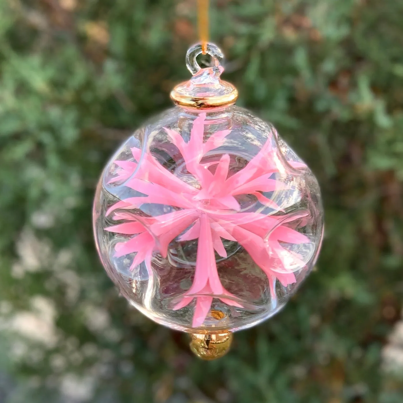 LAST ONE Pink Hand Blown Starburst Ornaments - Luke Adams Glass Blowing  Studio