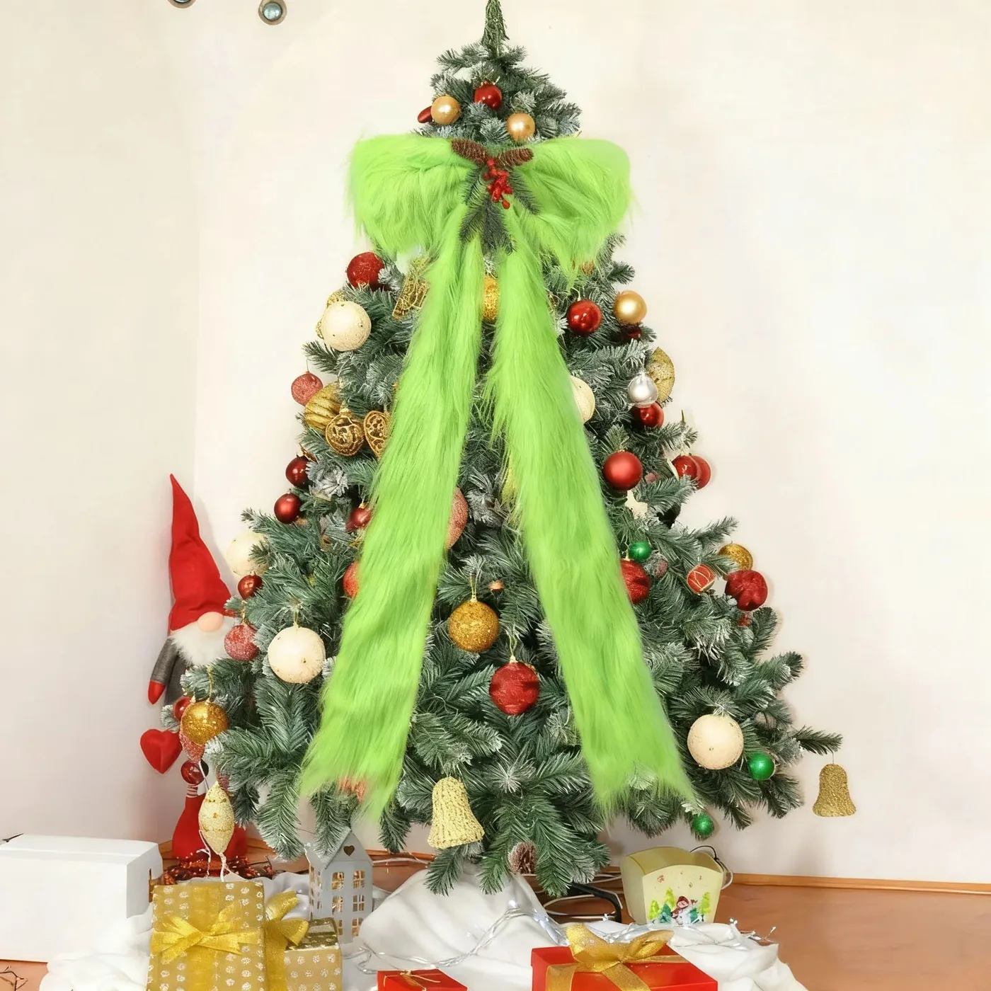 Lighted Plush Christmas Tree Bow Topper – PineMistValley