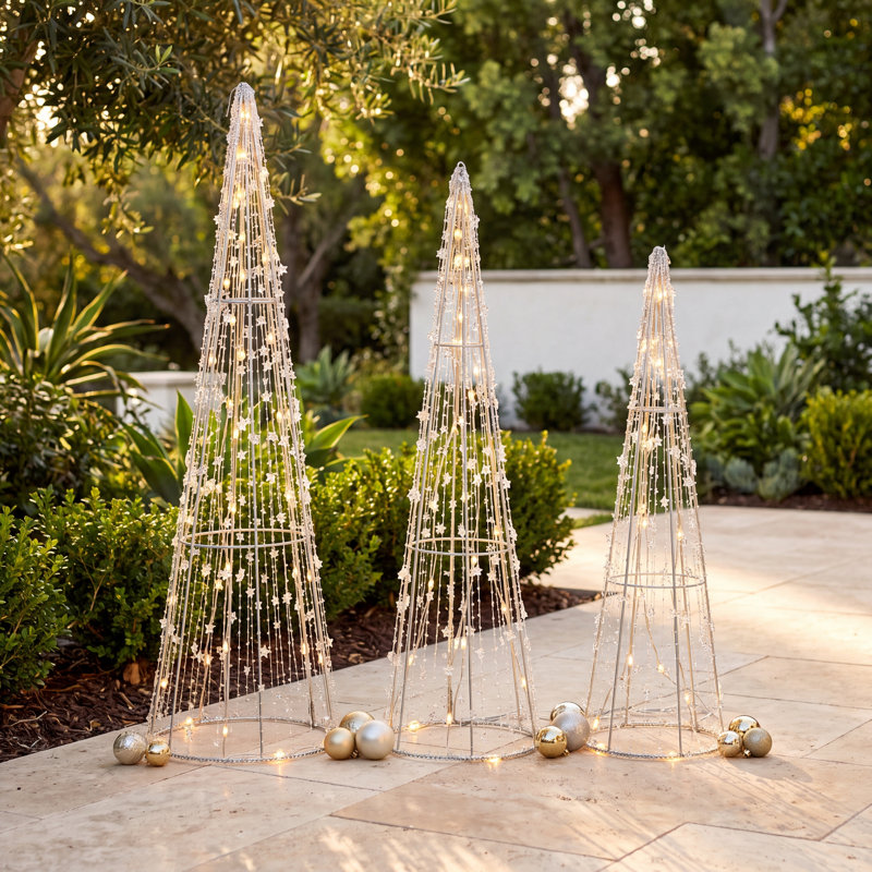 Lighted Tree Outdoor Holiday Decoration (Set of 3) The Holiday Aisle