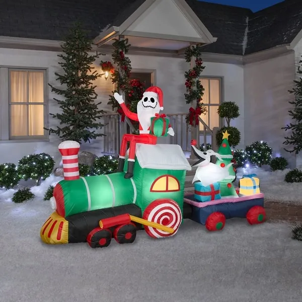 Lights Nightmare Before Christmas Outdoor Decorations Gemmy Giant Christmas  Inflatable Jack Skellington Train Scene, Ft Tall On Sale Bed Bath Beyond  40532095