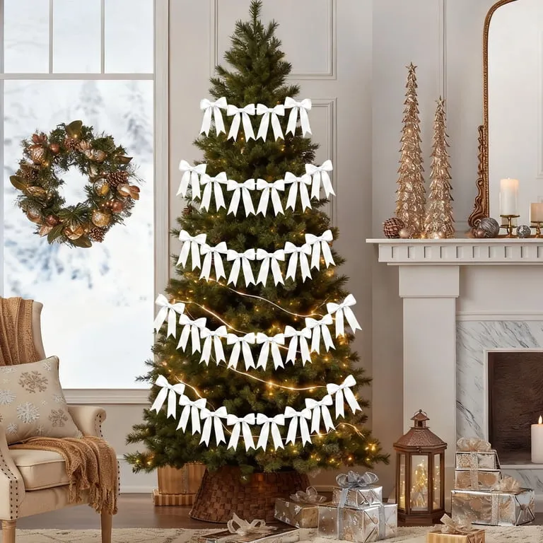 Lilixerw Christmas Garland Decoration,78.74 Inch Long Holiday Banner for Indoor & Outdoor Use,Easy to Hang Xmas Party Decor,Reusable Festive Decor,White - Walmart.com