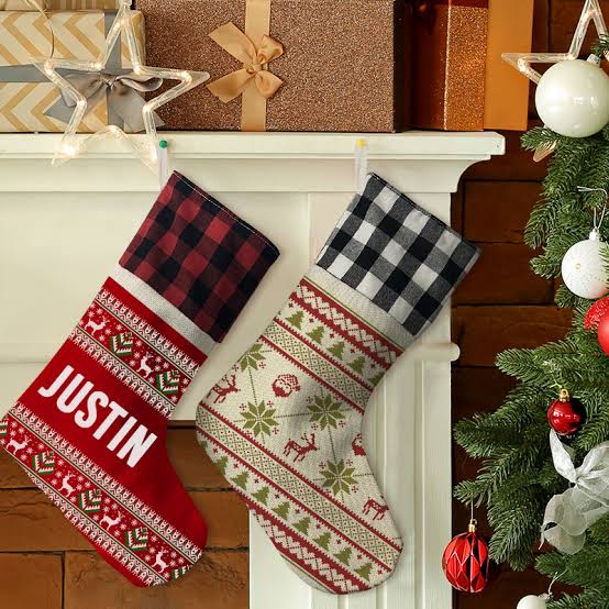 Linen Christmas Stocking