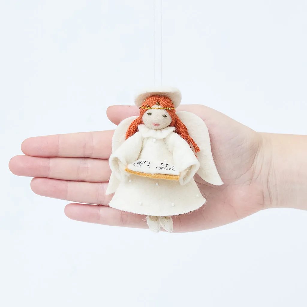Little Angel Singing Noël Ornament – Handmade Christmas Décor