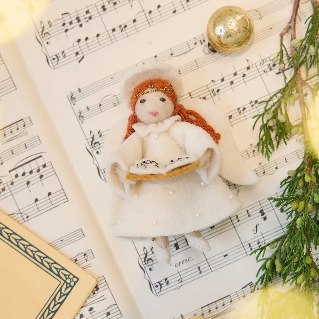 Little Angel Singing Noël Ornament – Handmade Christmas Décor