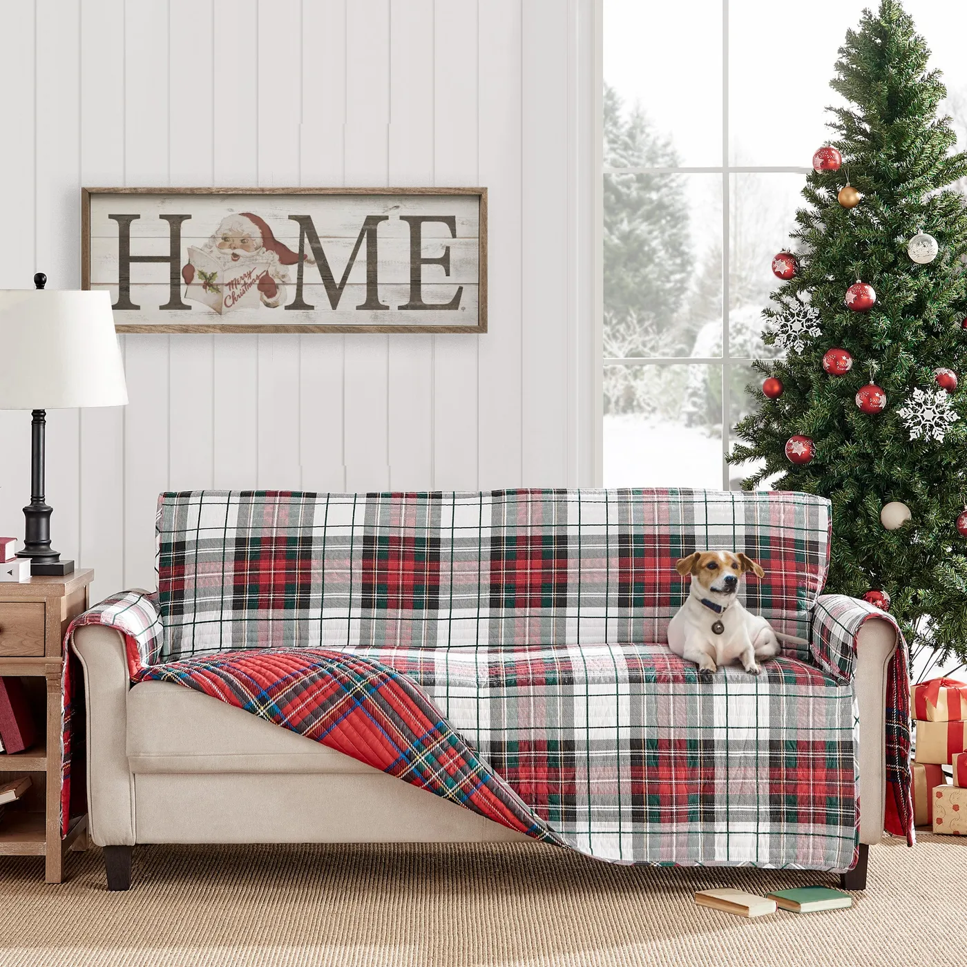 Living Room Buffalo Plaid Loveseat Cover Levtex Home Spencer Plaid  Furniture Cover Cotton