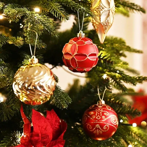 Luxury Charm: Red & Gold Christmas Ornaments